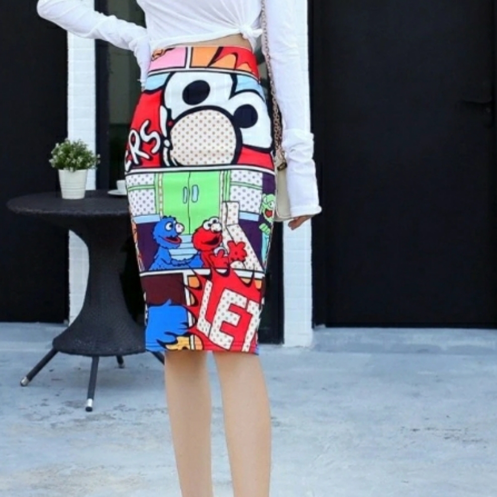 Cartoon pencil skirt